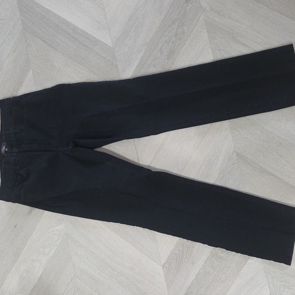NYDJ Jeans Womens 2 Black Straight Leg Lift Tuck Technology Stretch Denim 8P - Picture 1 of 7